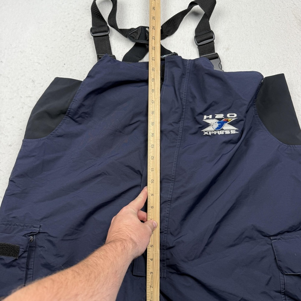 H2O XPRESS Overalls Mens 2XL Blue Bib Lined Fishing Cargo Pockets Winter - Picture 6 of 10